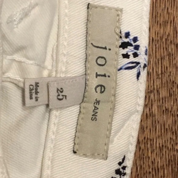 Joie Jeans, PARK SKINNY, Size 25, Ankle/Crop, Skinny, White with flower design - Picture 3 of 4